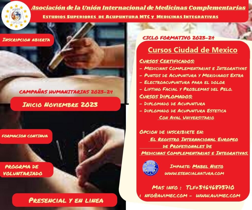 Cursos de Acupuntura y Medicina Natural México Novienbre 2023